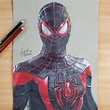 Spider-man: Miles Morales Classic Suit Color Pencil Drawing - Etsy