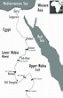 Map of Egypt and the lower and upper areas of Nubia. Map by the author ...
