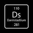 símbolo de darmstadtio. elemento químico de la tabla periódica ...