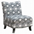 33" Gray Geometric Upholstered Transitional Accent Armless Chair ...