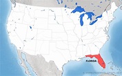 Where is Florida located on the map?