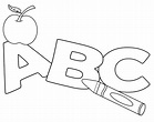 Sencillo ABC para colorear, imprimir e dibujar – Dibujos-Colorear.Com