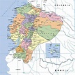 Mapa político de Ecuador con ciudades | Ecuador | América del Sur ...