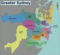 Sydney área do mapa - Mapa de sydney (Austrália)