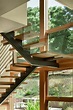 modern architecture - open riser stair detail, glass rail, single ...