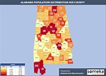 Alabama County Map and Population List in Excel