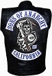 Sons of Anarchy SOA Parches Jackson Jax Teller - Chaleco de piel para ...