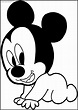Sweet Baby Mickey Crawling Free A4 Printable Coloring Page ...