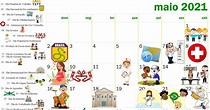 ♥Algo Tão Doce Educação♥: Calendário Datas comemorativas mês de Maio 2021