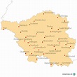 StepMap - Saarland mit allen Städten - Landkarte für Deutschland
