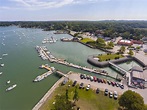 Hingham Harbor Aerial View, Hingham, Massachusetts, USA Stock Photo ...