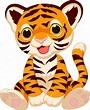 Descargar - Caricatura lindo bebé tigre — Ilustración de stock ...