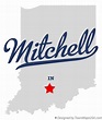Map of Mitchell, IN, Indiana