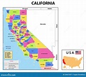 Mapa De California. Mapa Estatal Y De Distrito De California. Mapa ...