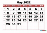 Free Printable May 2022 Calendar With Week Numbers