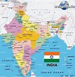 Physical And Political Map Of India - Time Zones Map