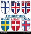 Flags nordic countries scandinavia norway Vector Image