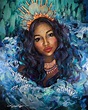 Painter Visualizes Powerful Women as Goddesses of the Sea Black Girl ...