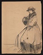Micheline Resco - The Profile of Woman - Original Drawing by Micheline ...