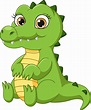 lindo bebé cocodrilo dibujos animados sentado 5113071 Vector en Vecteezy