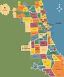 Des environs de Chicago carte - carte des quartiers de Chicago (États ...