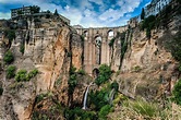 The town of Ronda, Spain spans both sides of a rather spectacular gorge ...