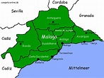Landkarte der Provinz Málaga - Ferienhäuser und Fincas in Andalusien zu ...