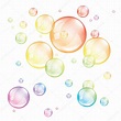 Burbujas de colores aisladas en blanco vector — Vector de stock ...
