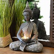 Buddha Statue mit Teelichthalter 31cm: Herrliche Buddhatstaue mit ...