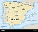 Karte von Spanien - Vector Illustration mit Städten und Provinzen Stock ...