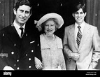 The Queen Mother Elizabeth Bowes-Lyon with grandsons Stock Photo - Alamy