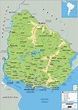 Large size Physical Map of Uruguay - Worldometer