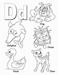 D Words Printable Alphabet Coloring Pages | Alphabet coloring pages, D ...