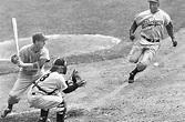 Jackie robinson stealing home Yogi Berra catcher in 1st game 1955 world ...