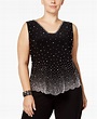 MSK Plus Size Embellished Blouse & Reviews - Tops - Women - Macy's ...