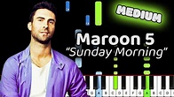 Sunday Morning Piano - How to Play Maroon 5 Sunday Morning Piano ...