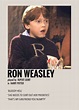 the poster for ron weasely, starring in harry potter's film series hogwarts