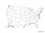 Outline Map of the United States with States | Free Vector Maps