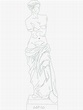 "Venus de Milo statue line art drawing " Sticker by ArachneAcademia ...