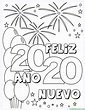 3. Colorear dibujo Feliz Año Nuevo 2020 - Web del maestro