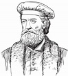 Marco Polo Portrait in Line Art Engraving Illustration. Vector ...