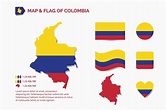Map and flag of colombia 1935143 Vector Art at Vecteezy
