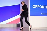 British Prime Minister Theresa May arrives to ABBA's Dancing Queen at ...
