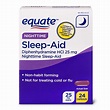 (4 Pack) Equate NightTime Sleep-Aid Diphenhydramine Capsules, 25 mg, 24 ...