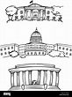 Ilustración vectorial de dibujos animados edificios de Washington DC ...