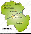 Karte von Landshut als Übersichtskarte in Grün - Stock Photo ...