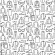 Endless clothes background. Vector seamless pattern of men's clothes ...