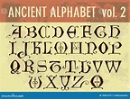 Alfabeto antiguo ilustración del vector. Ilustración de alfabeto - 78401079