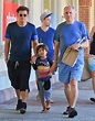 Orlando Bloom enjoys sunny day out with his son Flynn and dad Harry ...