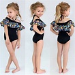 Canis - Baby Girl Flower Ruffle Bikini Set Kids Swimwear Swimsuit ...